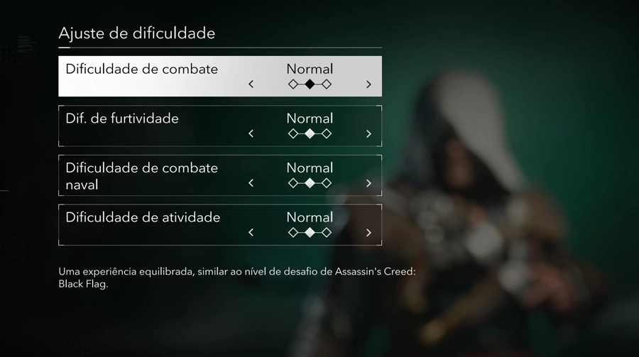 Menu de ajuste de dificuldade personalizável em Assassin's Creed Black Flag Resynced